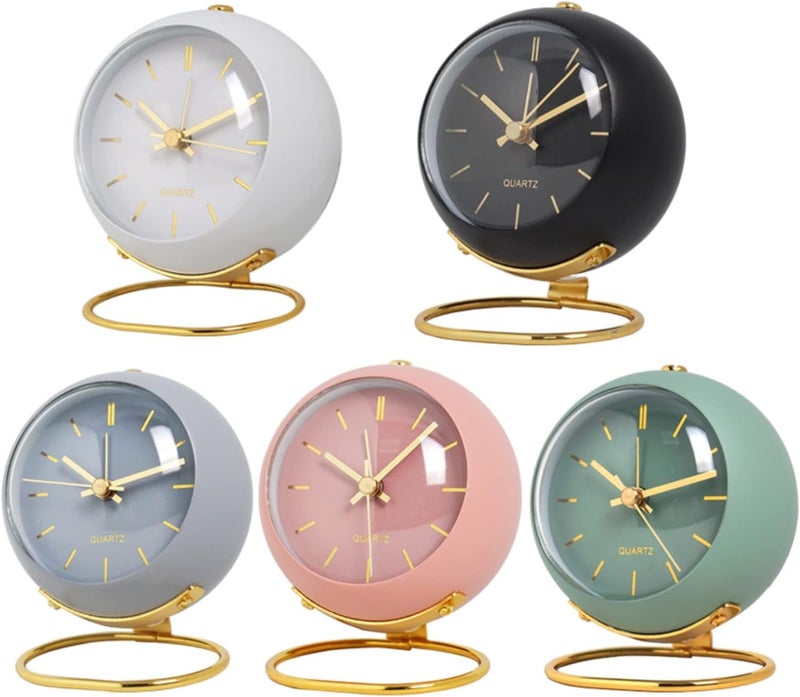 QIMIT Silent Analog Table Clock Nightstand Alarm Clock Analog Alarm Clock with Light for Rooms Table Desk Shelf Office Without Battery Small Stand - Image 5