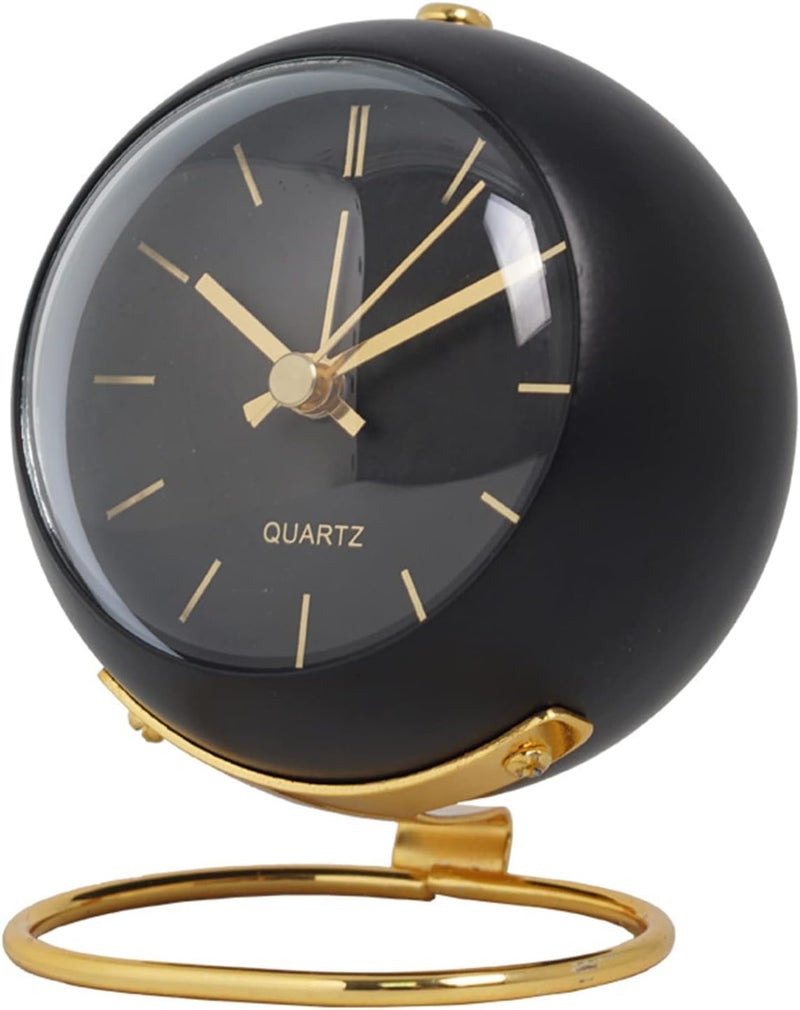 QIMIT Silent Analog Table Clock Nightstand Alarm Clock Analog Alarm Clock with Light for Rooms Table Desk Shelf Office Without Battery Small Stand - Image 1