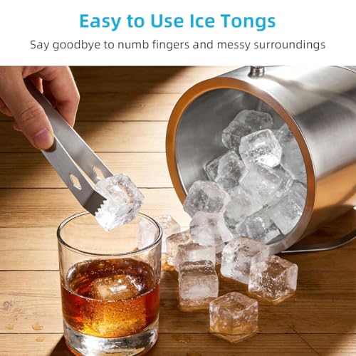 ChefBee Stainless Steel Ice Bucket - 3L Double-Wall Insulated Ice Buckets for Parties with Lid & Tongs, Large Champagne Wine Drink Container Holder, Ideal for Freezer Cocktail Home Bar Accessories - Image 4