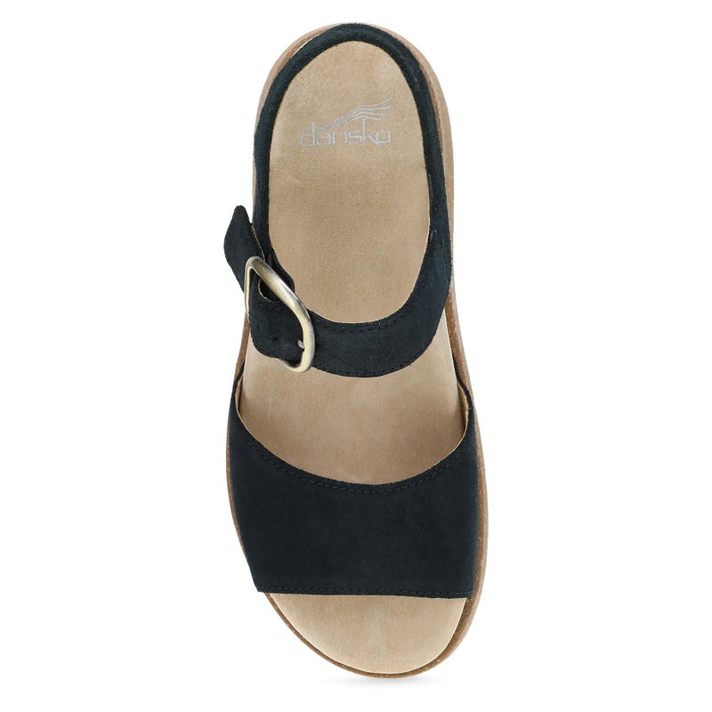 Dansko Bianca Platform Sandal for Women - Memory Foam and Suede Wrapped Footbed for an Extra Plush Comfort and Support Black 5.5-6 M US - Image 2