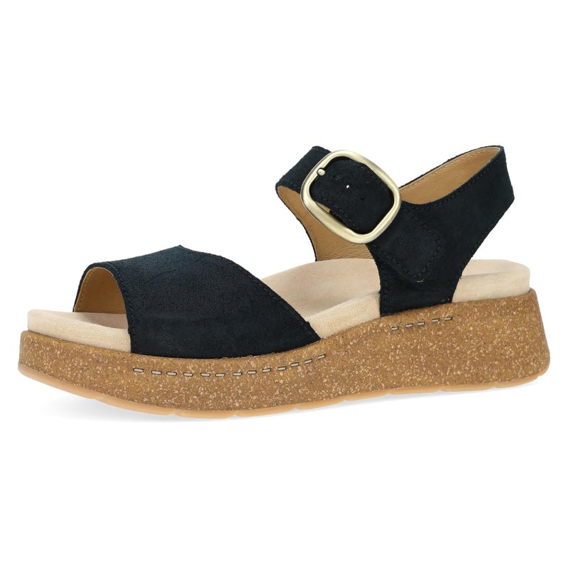 Dansko Bianca Platform Sandal for Women - Memory Foam and Suede Wrapped Footbed for an Extra Plush Comfort and Support Black 5.5-6 M US - Image 1