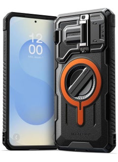 VRS Design Terra Guard Ultimate Samsung Galaxy S25 PLUS Case Cover MagSafe compatible with Camera lens Protector Kickstand - Metallic Orange | Black 
