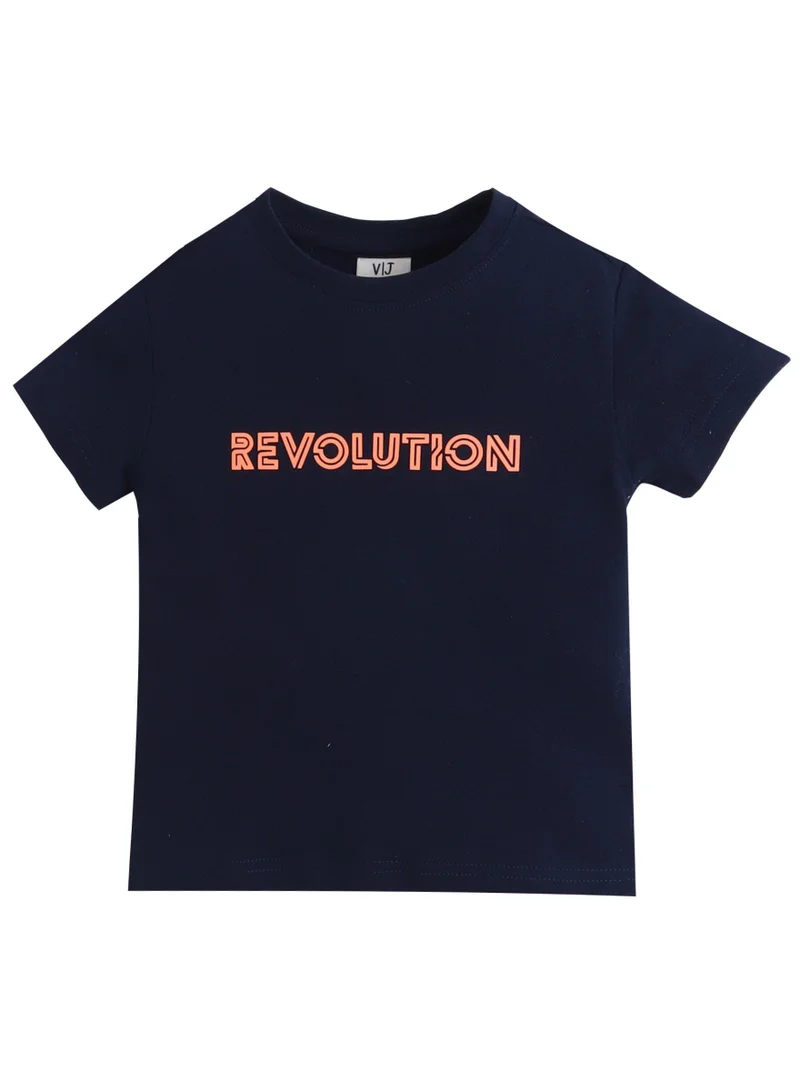 فكتور اند جين تيشيرت جونيور بويز "Revolution" كحلي (مقاس 2-9 سنوات)