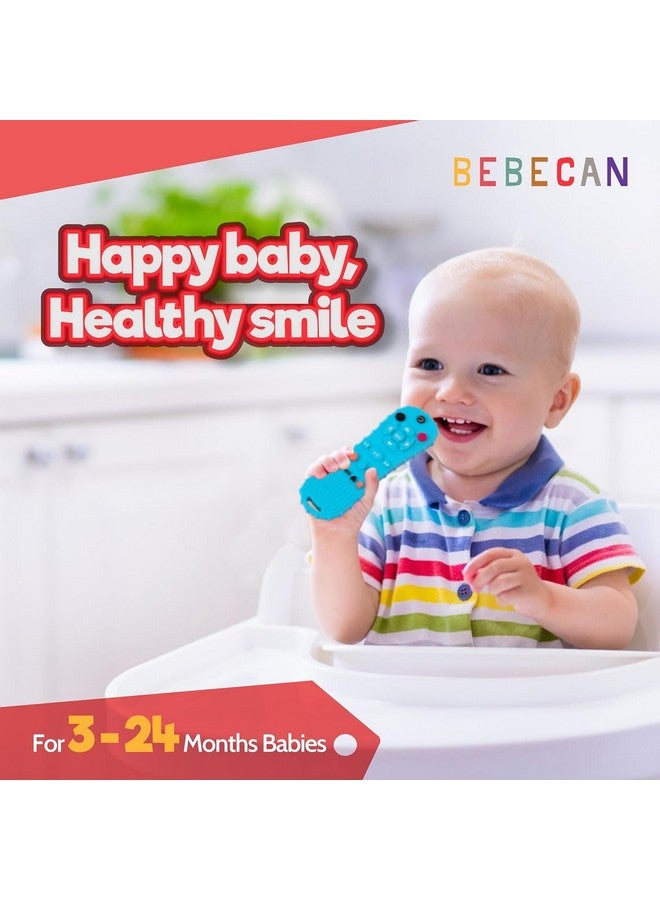 BEBECAN 3 Pack Silicone Baby Remote Teether Chew Toy for Infant TV Teething Remote Control Shape for Babies 3 6 9 12 18 24 Months Safe Food Grade Silicone BPA Free - Image 2
