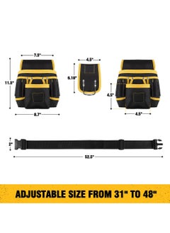 Generic Tool Pouch UUP Tool Belt With Hammer Holder 26 Pockets Tool Organizer For Electrician Carpenter Construction  - Image 2