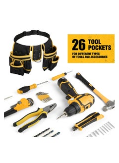 Generic Tool Pouch UUP Tool Belt With Hammer Holder 26 Pockets Tool Organizer For Electrician Carpenter Construction  - Image 3