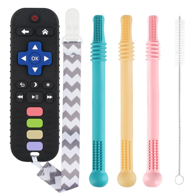 Yinghezu Teething Toys for Babies 06 612 1218 Months Bpa Free Teething Sticks and Remote Teether for Babies Baby Sensory Chew Toys for Infants Babies 018 Months - Image 1