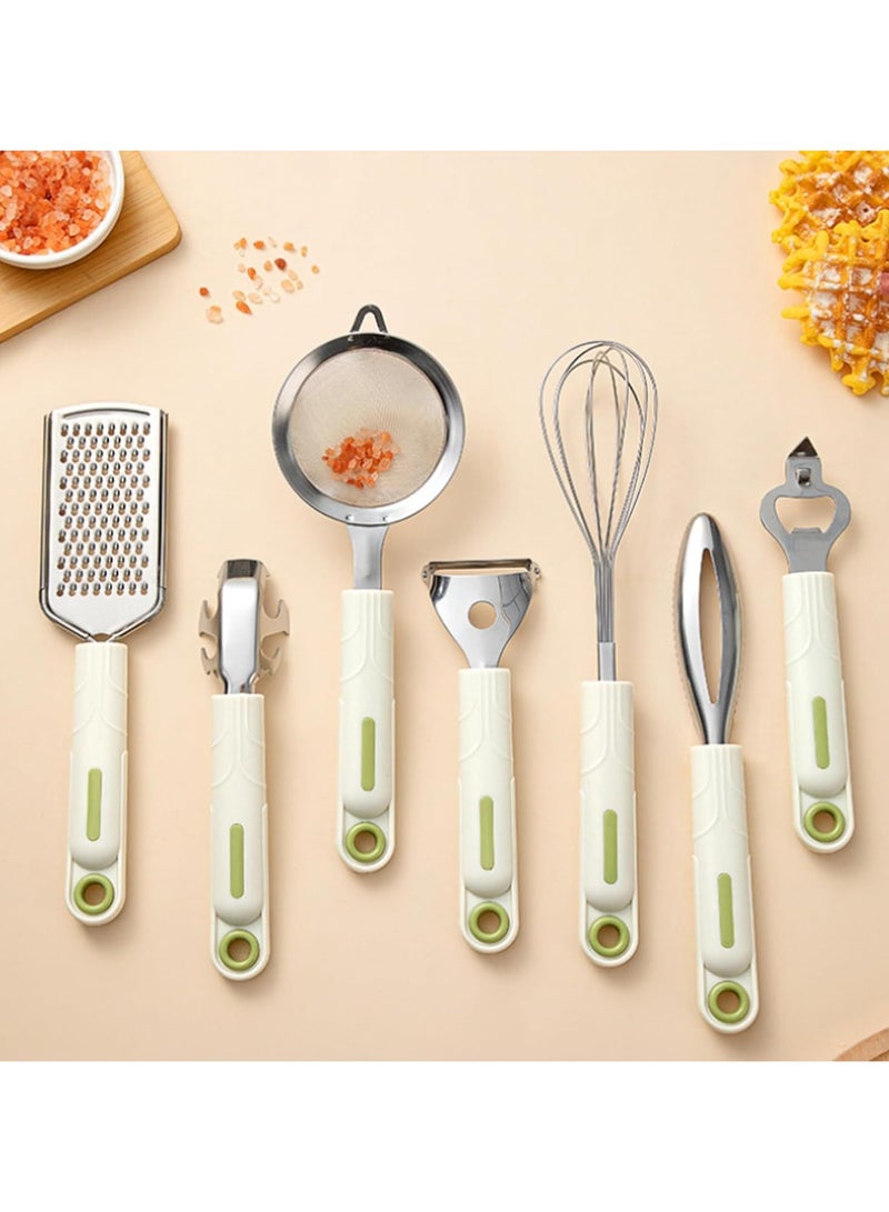 general 7 Piece Kitchen Tools and Gadgets Set, Stainless Steel Cookware Set with PP Handles Heat Resistant Non-Stick Kitchen Gadgets Cookware Set - Image 1
