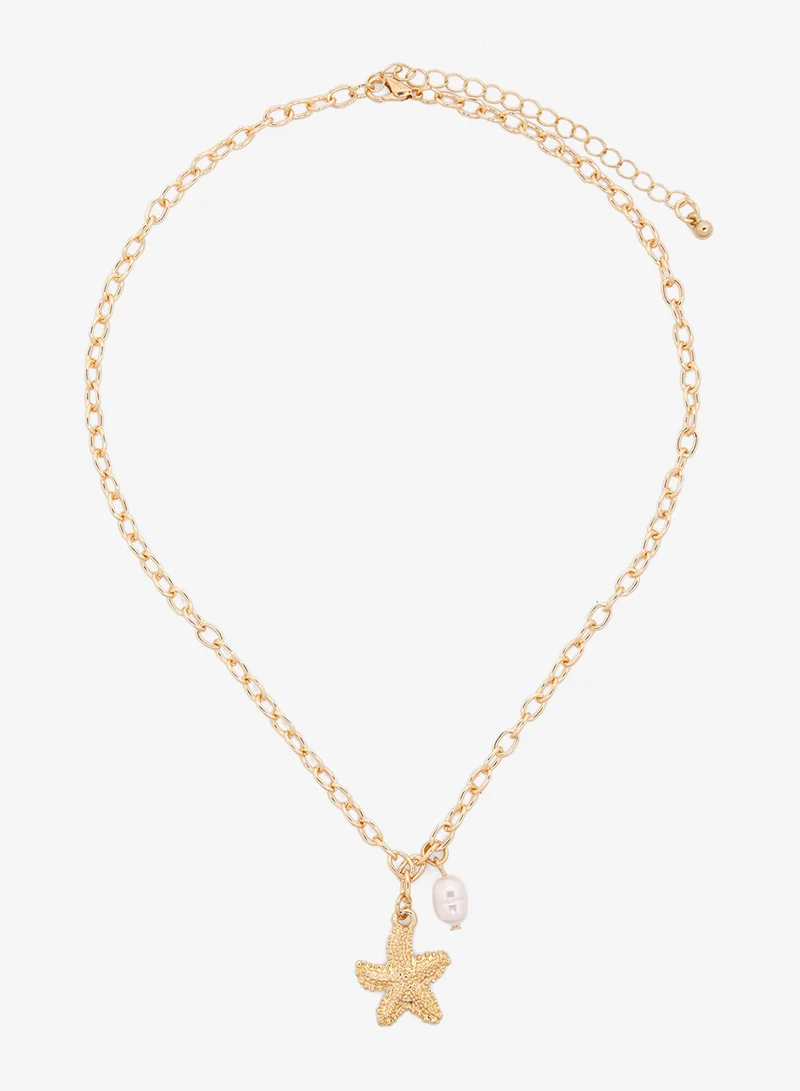 Ginger White Beach Inspired Beaded Gold Necklaces for Women | Best Price UAE