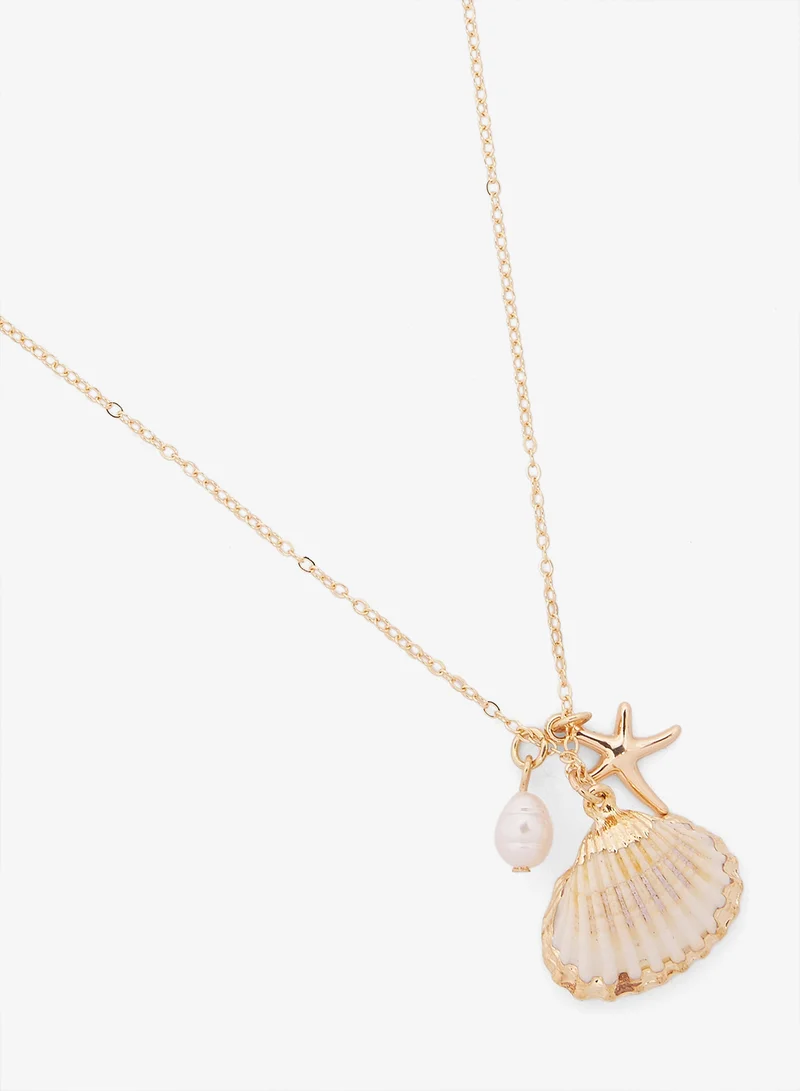 Ginger White Beach Inspired Beaded Gold Necklaces for Women | Best Price UAE