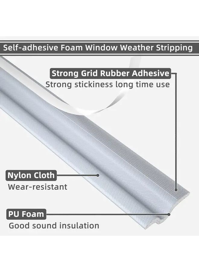 Frosted White Self Adhesive Weather Stripping 196 Inch Door Window Sealing Tape Windproof Dustproof - Image 5