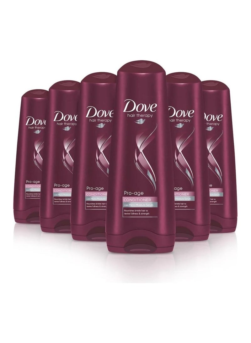 دوف بلسم دوف برو إيج المرطب والمنعم للشعر للرجال والنساء، تنظيف عميق احترافي لجميع أنواع وألوان الشعر، عبوة كبيرة (6 × 200 مل (عبوة من 6 قطع))