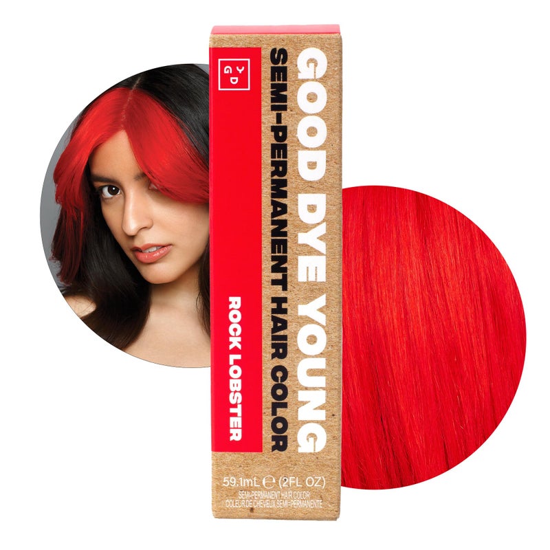 Good Dye Young Semi Permanent Hair Dye Rock Lobster Red Conditioning Red Hair Dye PPD free Vegan Lasts 1524 Washes for Streaks and Strands