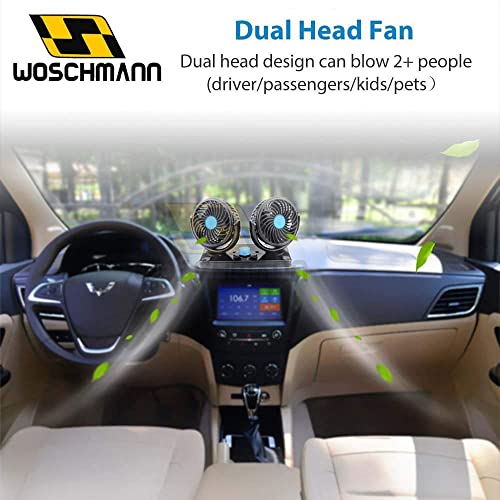 CarFrill Mitchell 12V DC Electric Car Fan for Dashboad 360 Degree Rotatable Dual Head Car Auto Powerful 2 Speed Cooling Air Fan - Image 4