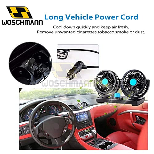 CarFrill Mitchell 12V DC Electric Car Fan for Dashboad 360 Degree Rotatable Dual Head Car Auto Powerful 2 Speed Cooling Air Fan - Image 5