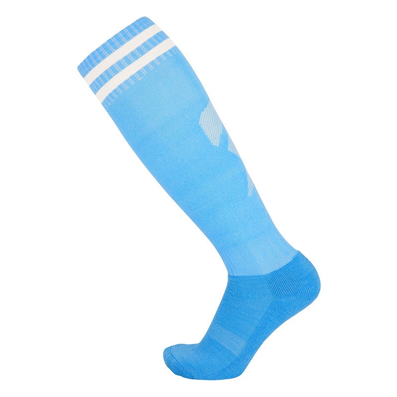 Football Socks Towel Bottom Plain Adult Children Universal High Barrel Sports Stockings Student Socks Over the Knee Adult Lake Orchid