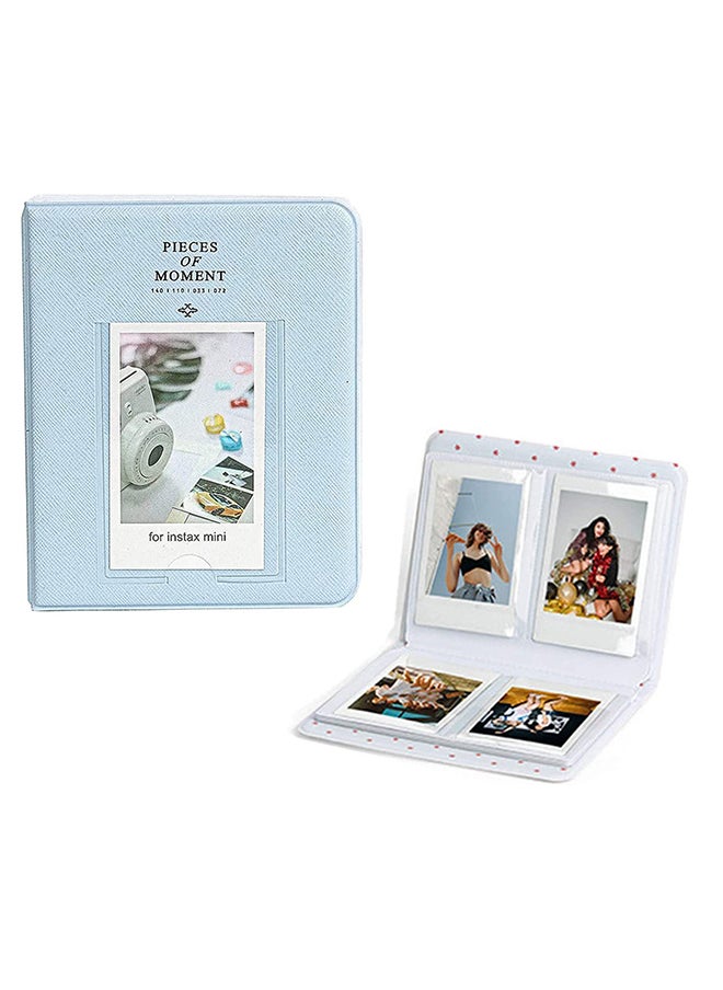 O Ozone - 64 Pockets Photo album for with Fujifilm Instax Mini 12 11 9 8+ 8 7s 25 26 50s 70 90/ Instant Printer Film Instant Camera & Name Card- Pastel Blue - Image 1