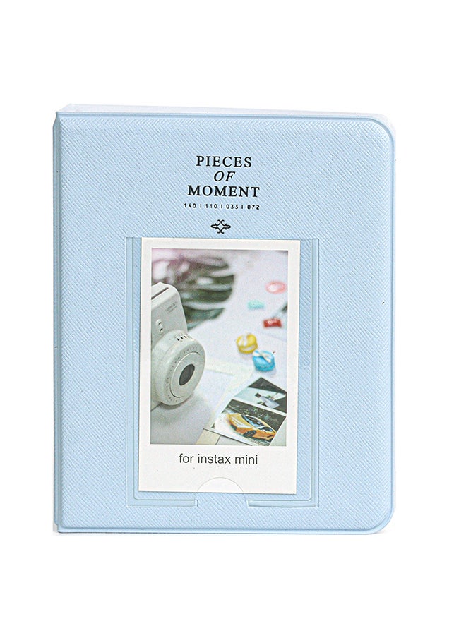 O Ozone - 64 Pockets Photo album for with Fujifilm Instax Mini 12 11 9 8+ 8 7s 25 26 50s 70 90/ Instant Printer Film Instant Camera & Name Card- Pastel Blue - Image 1