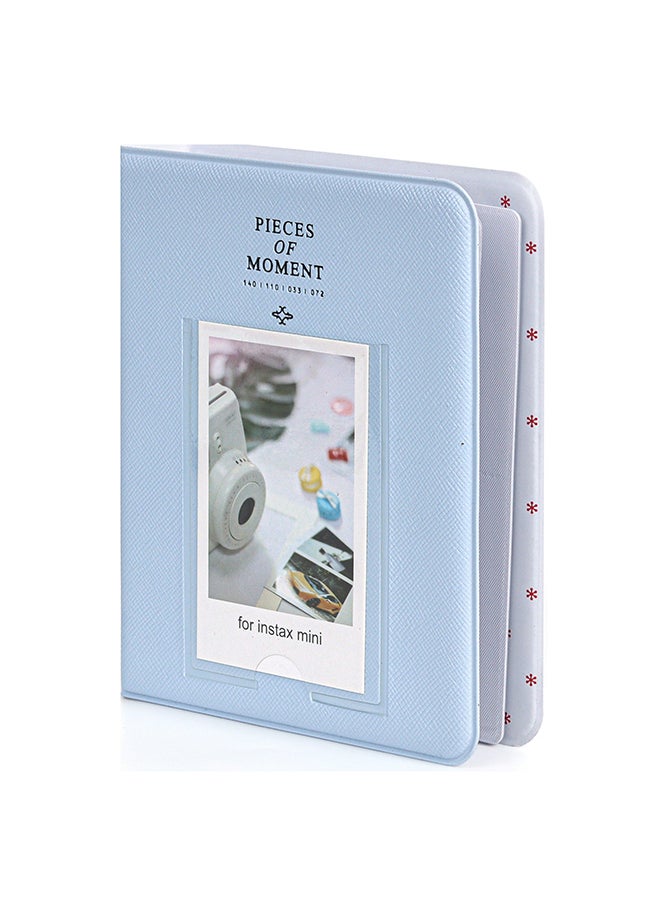 O Ozone - 64 Pockets Photo album for with Fujifilm Instax Mini 12 11 9 8+ 8 7s 25 26 50s 70 90/ Instant Printer Film Instant Camera & Name Card- Pastel Blue - Image 1