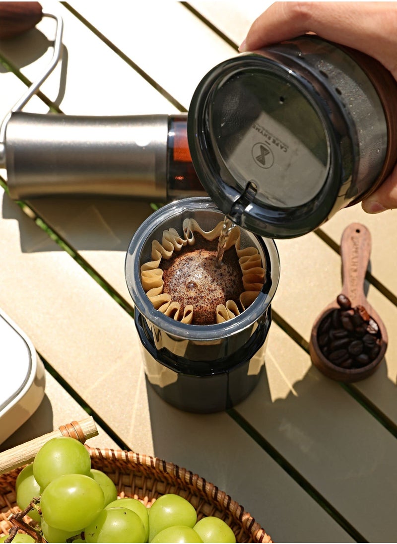 SYOSI Handmade Pour Over Coffee Maker travel pour-over coffee maker with Permanent Filter Hassle-Free Ways Make Manual Pour Over Coffee Hand Drip Coffee Brewer for Camping Travel Office Family  - Image 4
