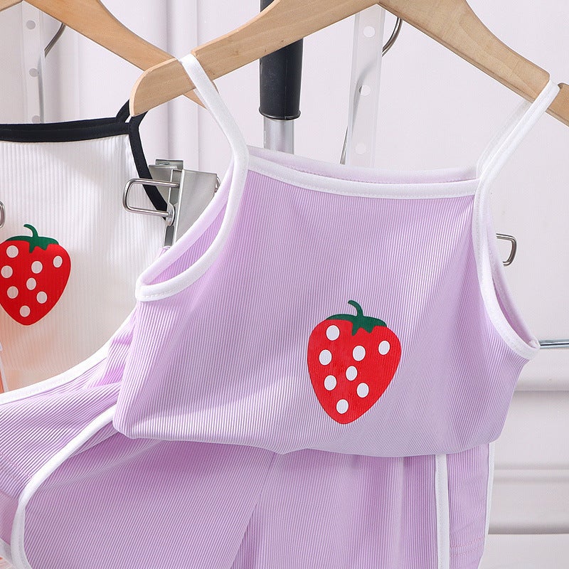 Ice Silk Suspender Suit 2025 Summer Fashion Casual Western Style Vest Two-Piece Set - Image 1