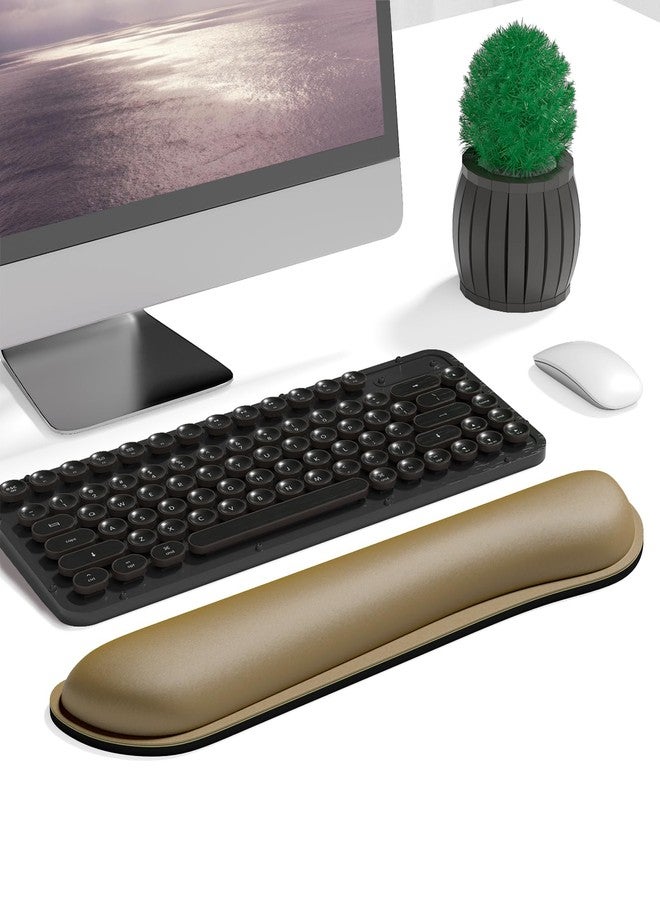 Dapesuom Enlarge Keyboard Wrist Rest Pad, Cute Memory Foam Wrist Rest for Computer Keyboard, Ergonomic Keyboard Mouse Wrist Support for Typing Pain Relief, Comfort for Office, Gaming, Laptop, Brown - Image 2