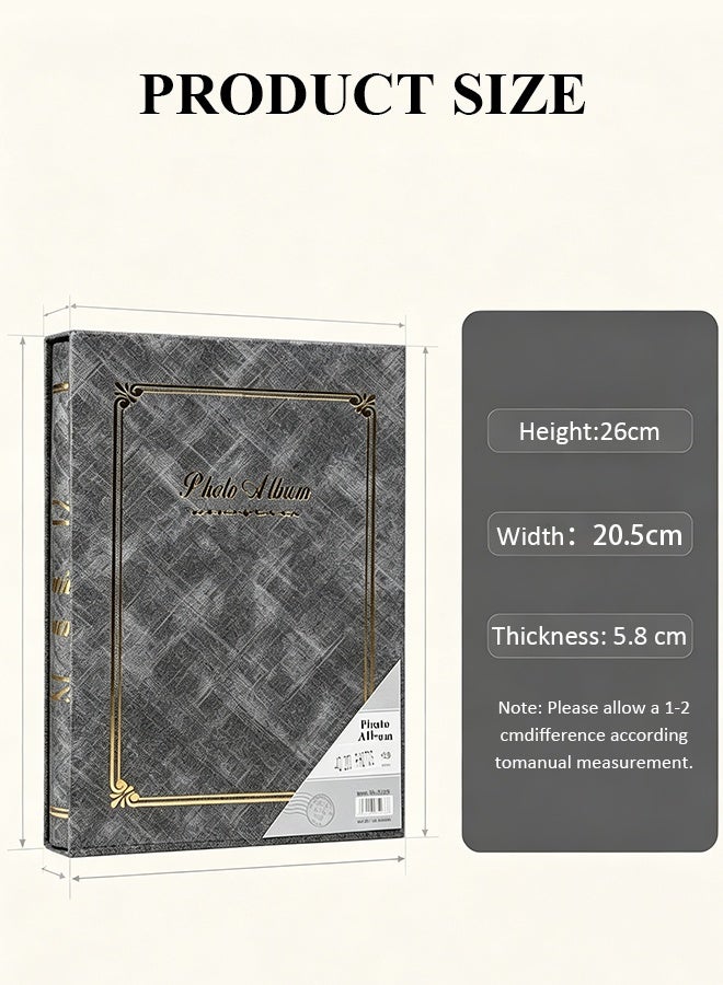 DUNISO 200 Pockets Foil Stamping Photo Album for 6 Inches Photos Portable Photo Album for Family Wedding Boys Girls - Image 2