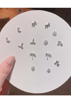 7-Pair 925 Silver Ear Nail Earring Combination Set