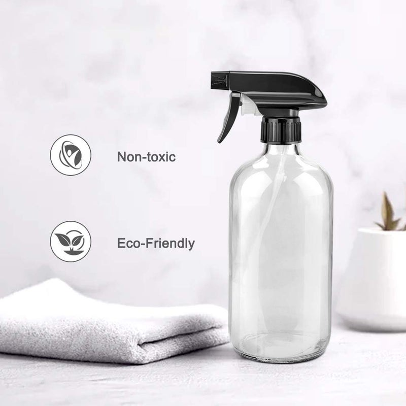 Worldgsb Glass Spray Bottles, 16oz Clear Glass Spray Bottles with Labels & Adjustable Nozzle, Reusable Containers for Cleaning, BBQ, Food, Plants, Alcohol, Essential Oils(3 Pack) - Image 4
