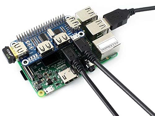 Waveshare 4-Port Raspberry Pi USB HUB HAT for Raspberry Pi 4B/3B+/3B/2B/B+/A+/Zero/Zero W, 4 USB Ports Compatible with USB2.0/1.1 Onboard USB to UART Onboard Multi Indicators - Image 3