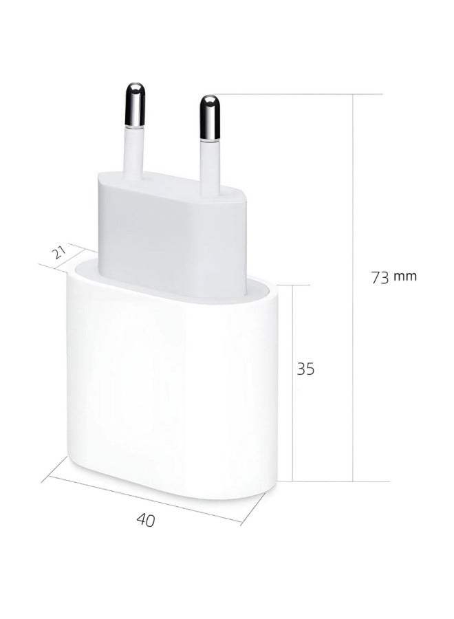 CE Certification PD20W Apple Fast Charging Head Type C Adapter For Apple Mobile Phone European Standard Charger-Color:European Standard Pd20w Apple Single C Port-Specifications:Equipped With 【c-c 1m Data Cable】 - Image 3