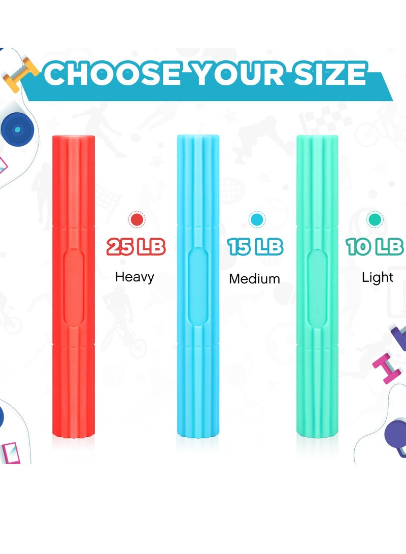 SYOSI 3 Pcs Variable Resistance Arm Therapy Exercise and Stress Relief Bars Twist Hand Exerciser Bars for Joint Pain Relief  Improved Grip Strength - Ideal for Tennis Golfer Wrist Forearms - 3 Colors - Image 2