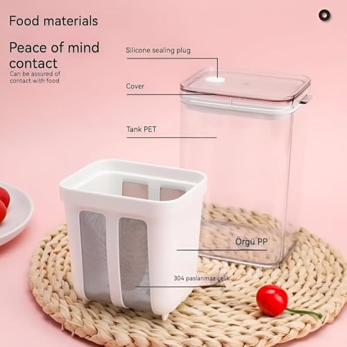 wall love Greek Yogurt & Curd Maker – 1100ml Fine Mesh Strainer with Lid for Homemade Yogurt, Curd, Cheese, and Yogurt Filter - Image 4