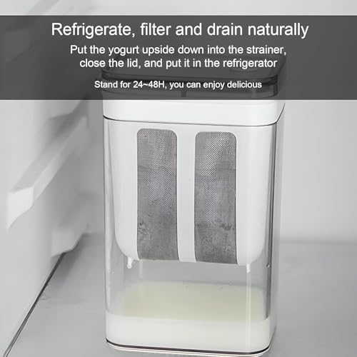 wall love Greek Yogurt & Curd Maker – 1100ml Fine Mesh Strainer with Lid for Homemade Yogurt, Curd, Cheese, and Yogurt Filter - Image 2