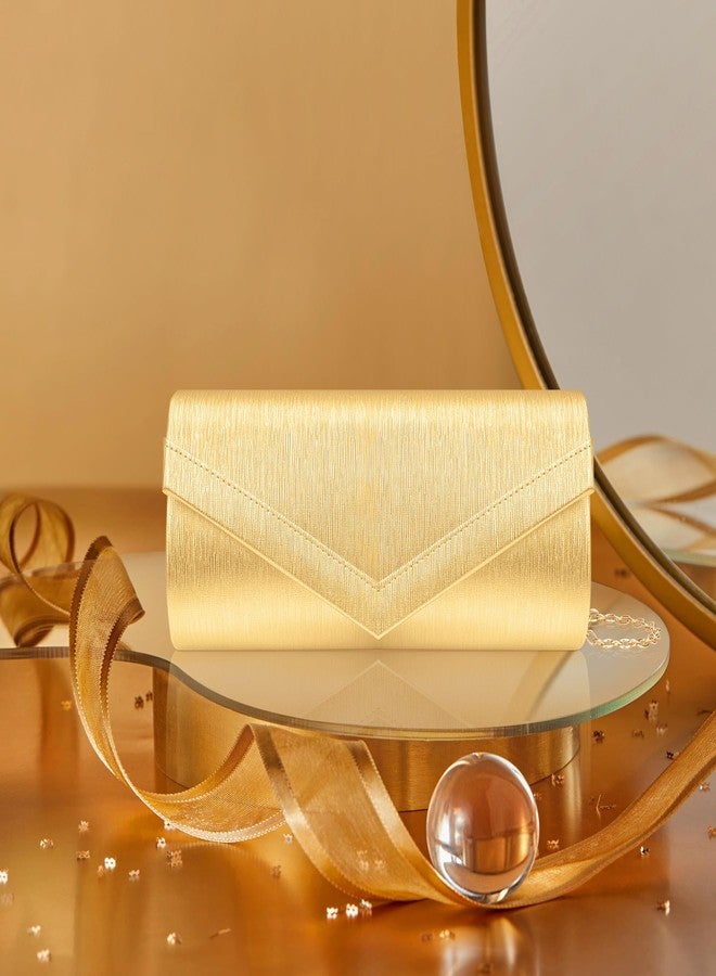 Larcenciel Women's Evening Handbags, Vegan Leather Envelope Clutch Purse w/Chain, Fashion Stripe Faux Fur Ladies Crossbody Shoulder Bag for Date Night Out Wedding Cocktail Party Prom Club,8.7×4x2in - Image 3