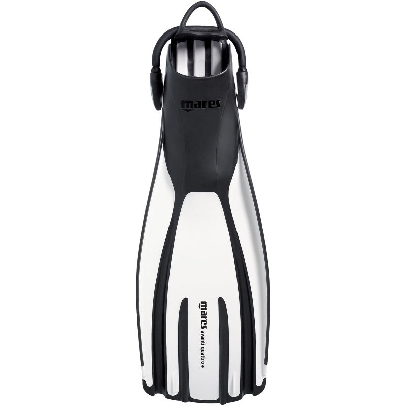 Mares Unisex Adults Avanti Quattro Diving Fins Durable Efficient Versatile OpenHeel Scuba Fins with FourChannel Design Bungee Strap White XSmall - Image 2