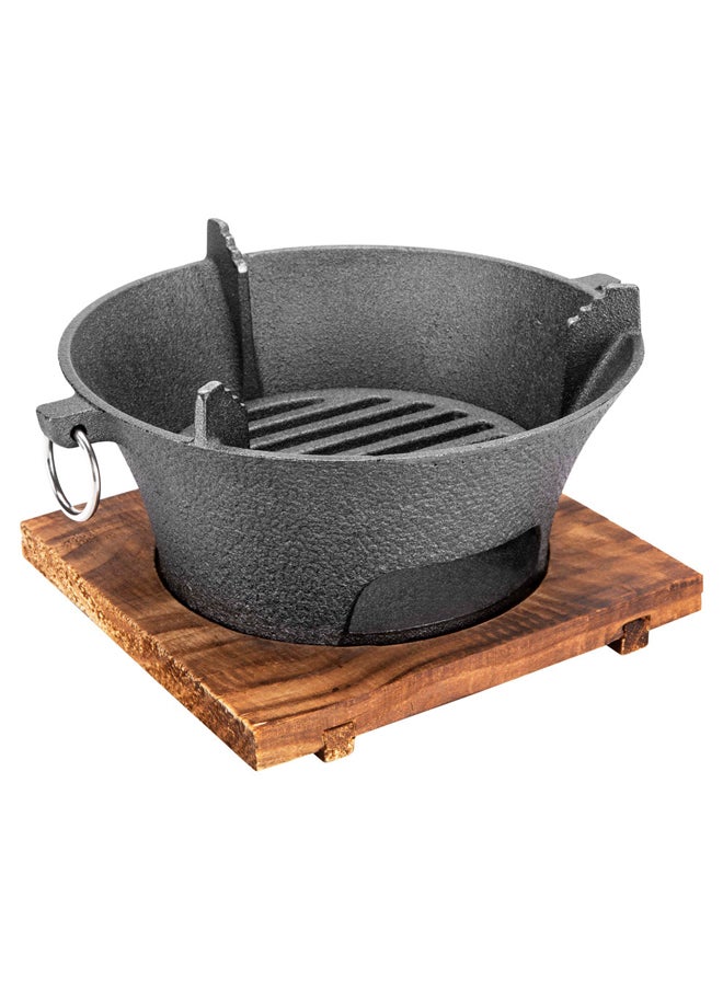 DPT Cast Iron Coal Stove, Charcoal burner, Black, Size23*16*10Cm  - Image 1