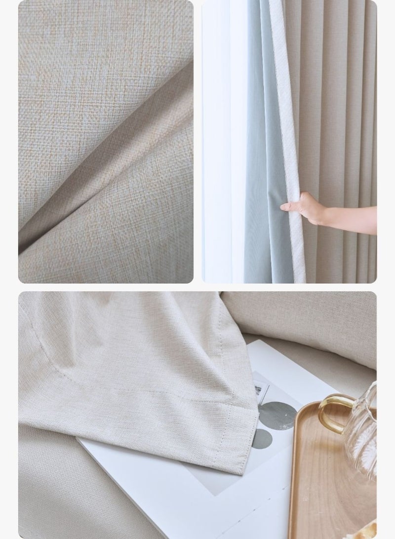 QBAID ستائر معتمة لغرفة النوم وغرفة المعيشة، مزودة بحلقات معدنية أو خطافات علوية، بمقاسات متعددة - Image 4