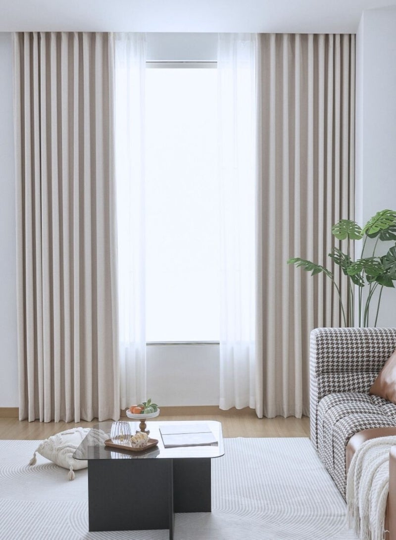 QBAID ستائر معتمة لغرفة النوم وغرفة المعيشة، مزودة بحلقات معدنية أو خطافات علوية، بمقاسات متعددة - Image 2