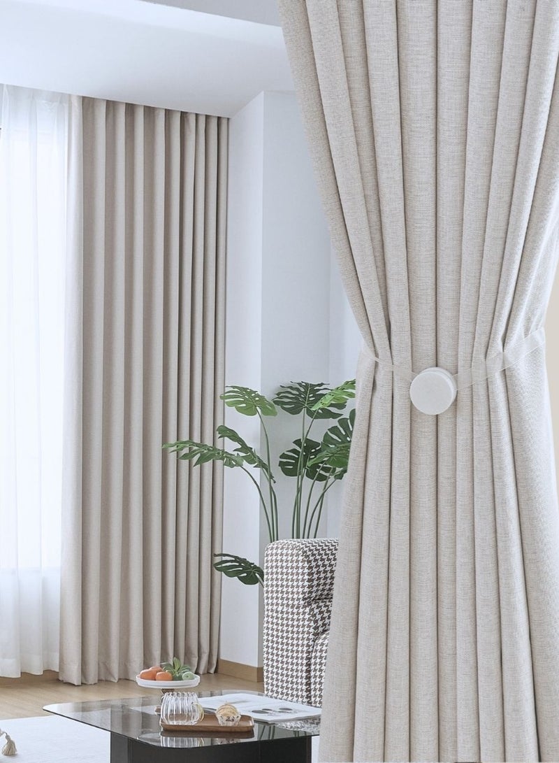 QBAID ستائر معتمة لغرفة النوم وغرفة المعيشة، مزودة بحلقات معدنية أو خطافات علوية، بمقاسات متعددة - Image 1