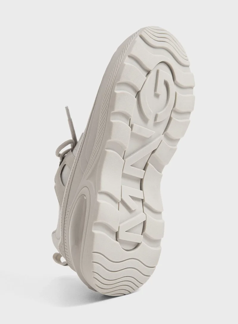 MANGO Lace Up Low Top Sneakers