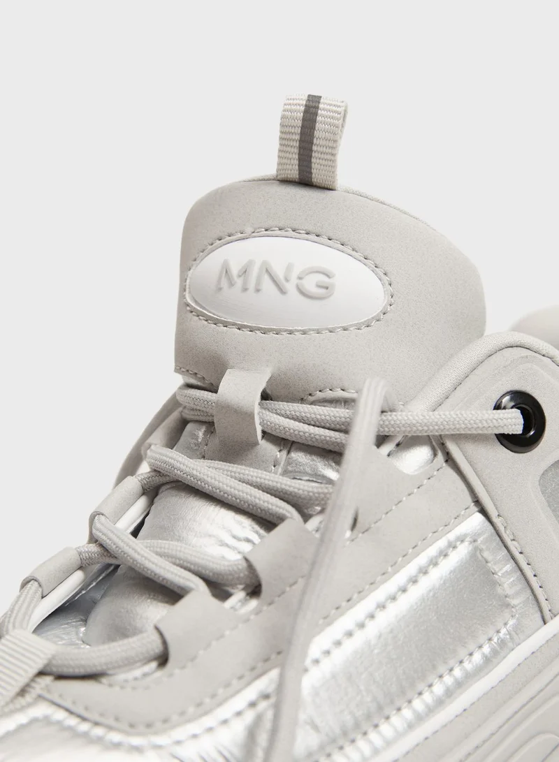 MANGO Lace Up Low Top Sneakers