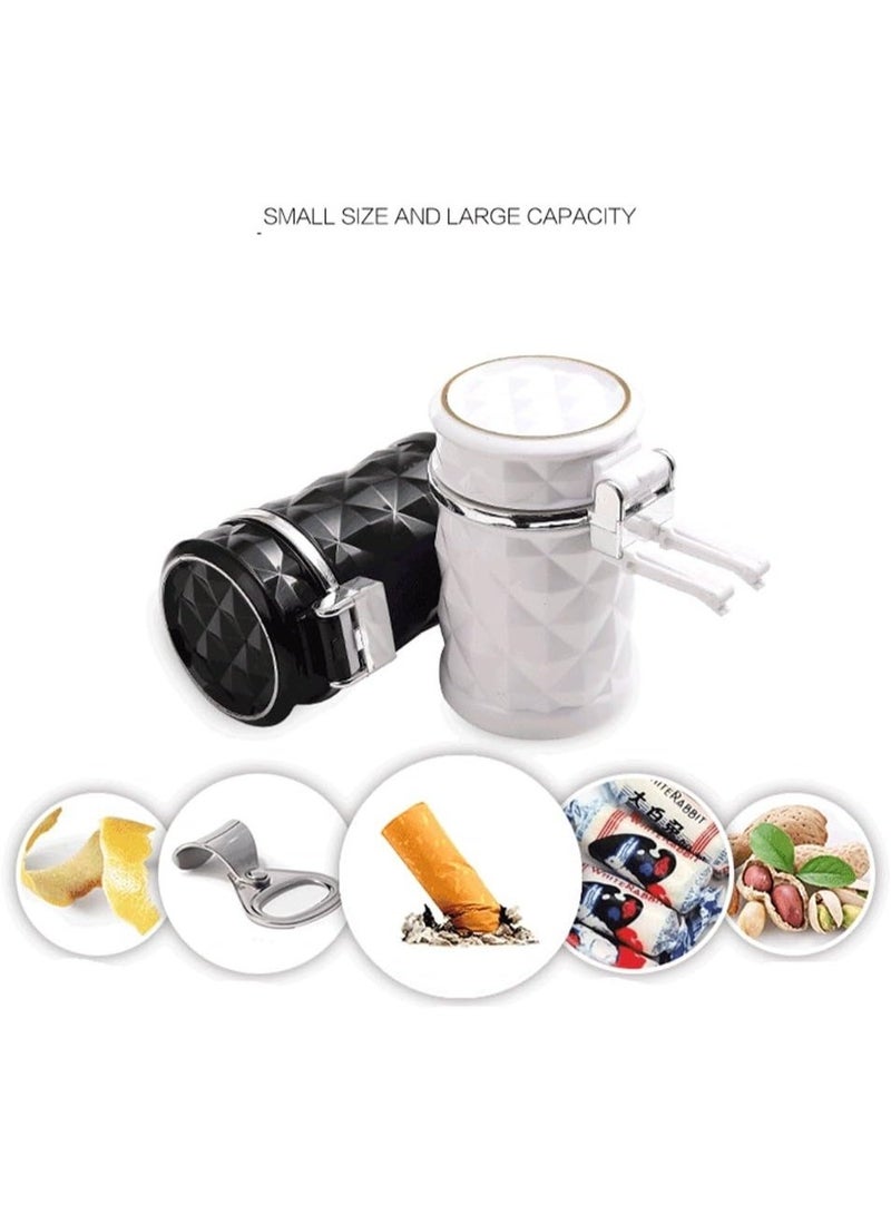 Auto Car Ashtray Portable with Blue LED Light Ashtray Smokeless Smoking Stand Cylinder Cup Holder (Black) - Image 2