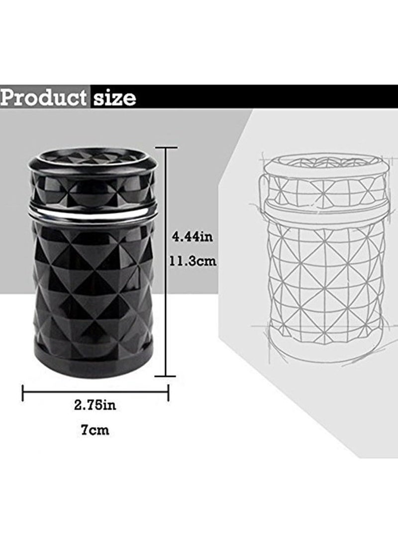 Auto Car Ashtray Portable with Blue LED Light Ashtray Smokeless Smoking Stand Cylinder Cup Holder (Black) - Image 3