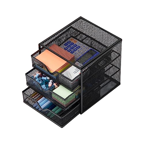 Mind Reader Desktop Accessory Storage, Desk Supplies, Organizer, Office, Metal Mesh, 6.25" L x 6.5" W x 6.5" H, Black - Image 5