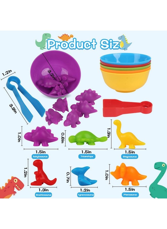 LOKIPA Counting Dinosaurs Toys Matching Game with Rainbow Sorting Cups, Color Sorting Set Preschool Learning Activities Education Toys for Toddlers Kids Ages 3 Years and Up - Image 4