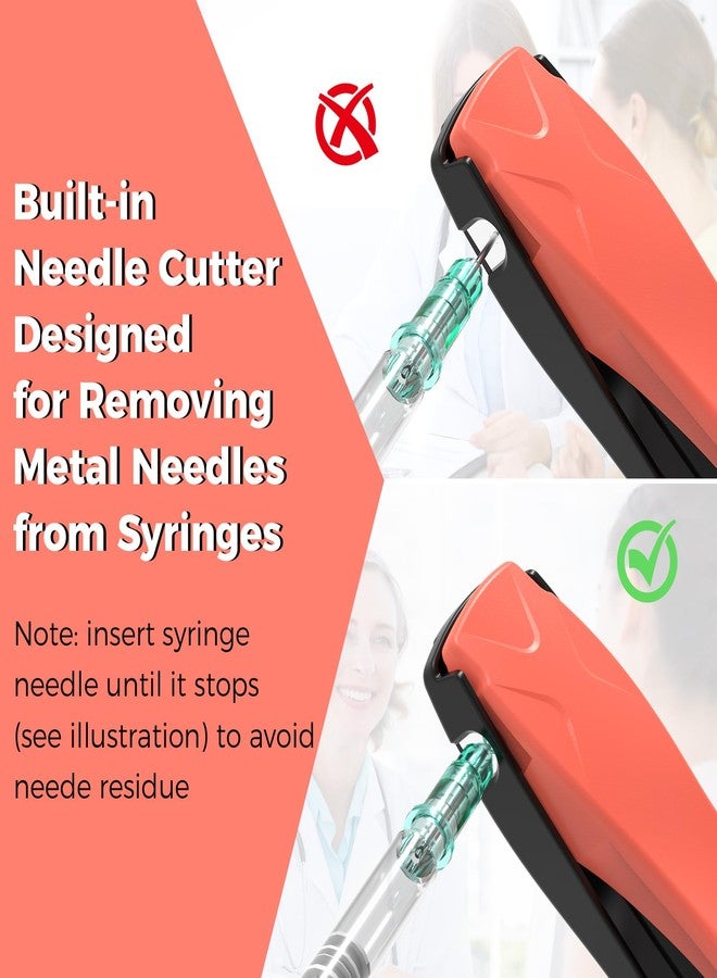 sijidou Needle Clipper for Cut Insulin Syringe Needle, Portable Sharps Container for Disposal Sharps, Compatible with Cutting 23-34 Ga Syringe Needle, Fit for Home and Travel, 1 Pack（Red） - Image 2