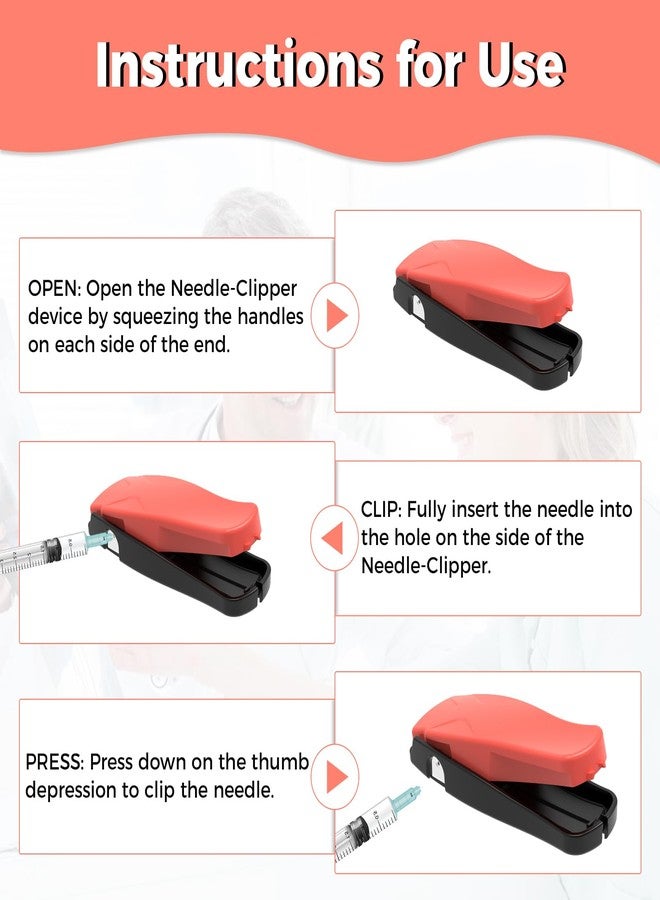 sijidou Needle Clipper for Cut Insulin Syringe Needle, Portable Sharps Container for Disposal Sharps, Compatible with Cutting 23-34 Ga Syringe Needle, Fit for Home and Travel, 1 Pack（Red） - Image 5