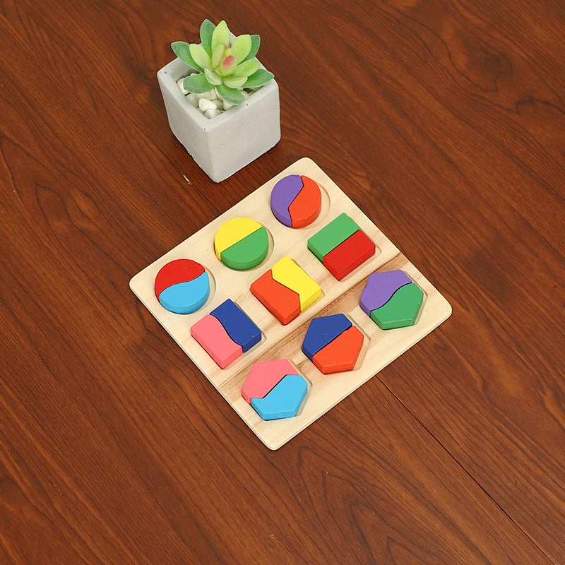 Montessori Early Education Children'S Educational Wooden Puzzle Toys Geometrical Board Cognitive Matching Board Three Optional - Image 1