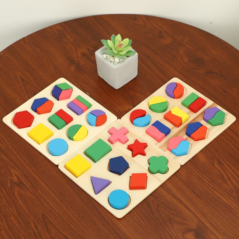 Montessori Early Education Children'S Educational Wooden Puzzle Toys Geometrical Board Cognitive Matching Board Three Optional - Image 5